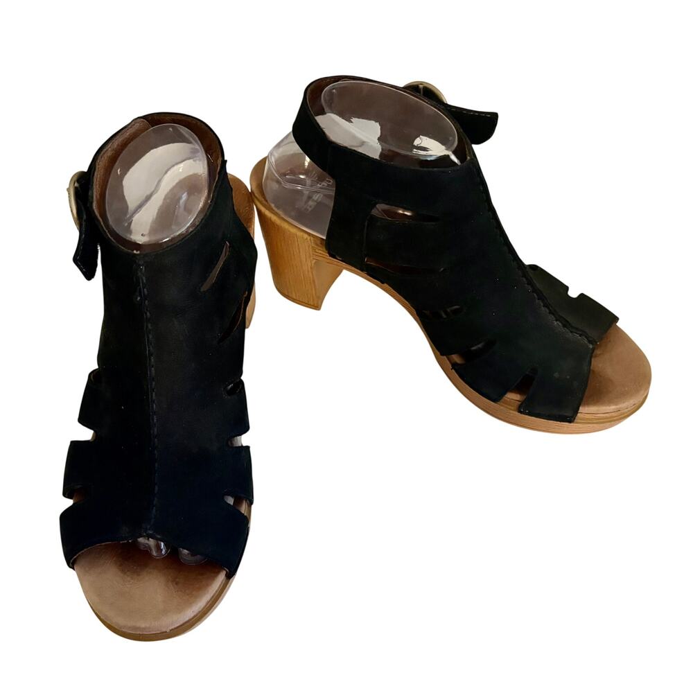 Dansko Demetra Nubuck Leather Strappy Block Heel Sandals Comfort Minimalist 41
